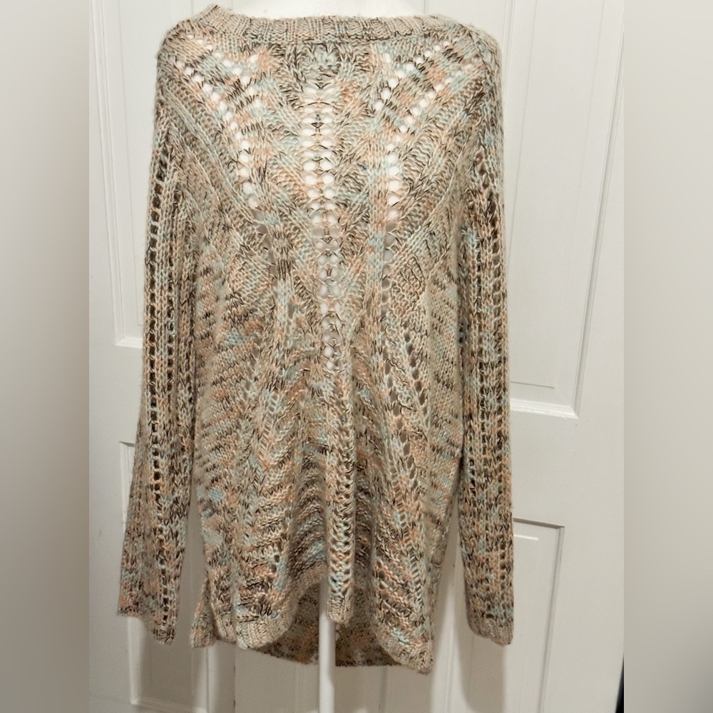 Women's Kerisma Loose Knit Sweater Tunic Length Sz M/L Wool Blend Multicolor